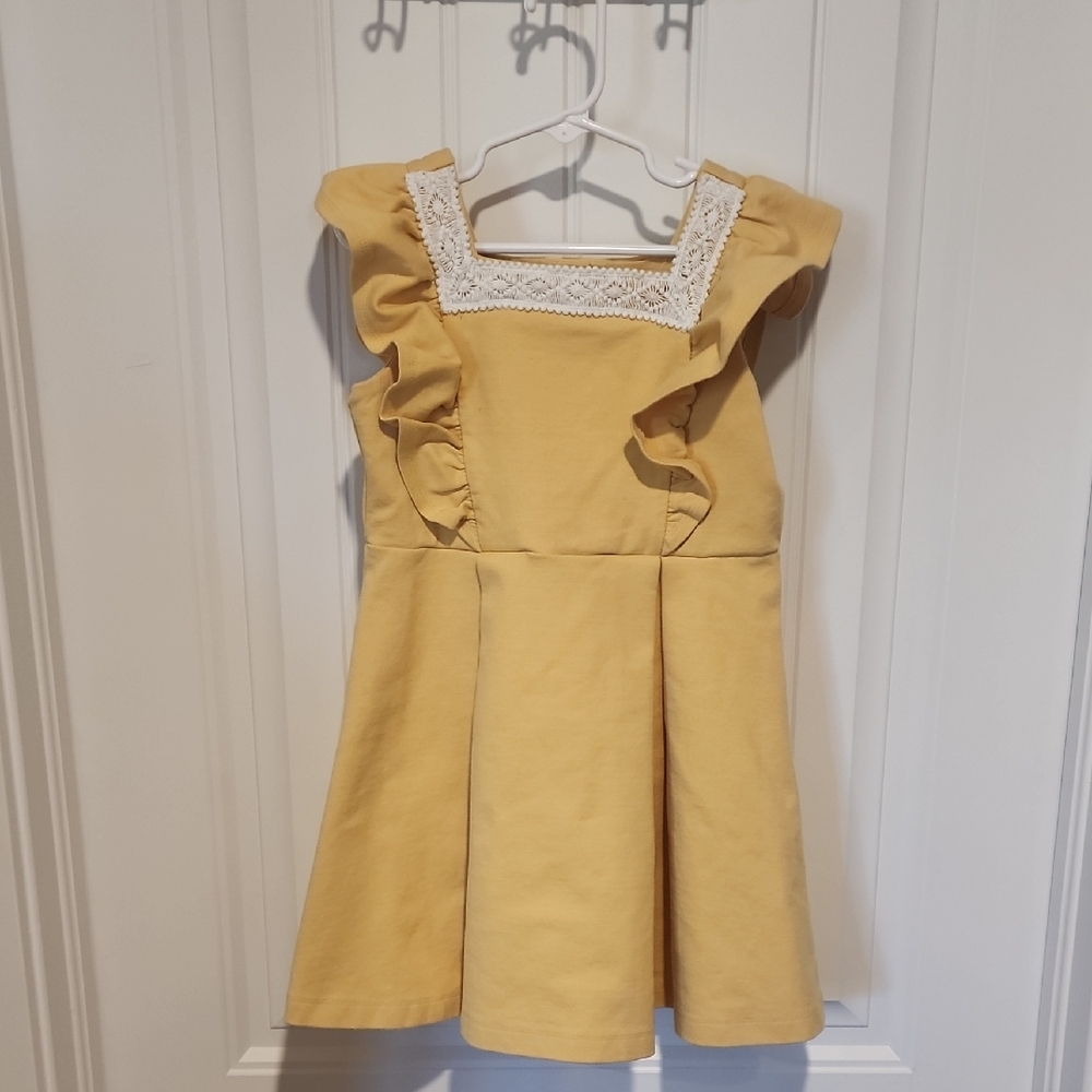 Yellow Dress with Lace Detail